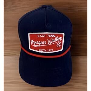 Morgan Wallen 93 East Tennessee Snapback Rope Hat Navy Blue Red Tour